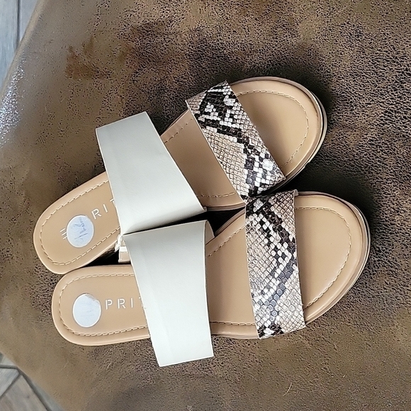 Esprit Snakeskin Print Slide On Sandals Size 7.5 - Picture 1 of 4